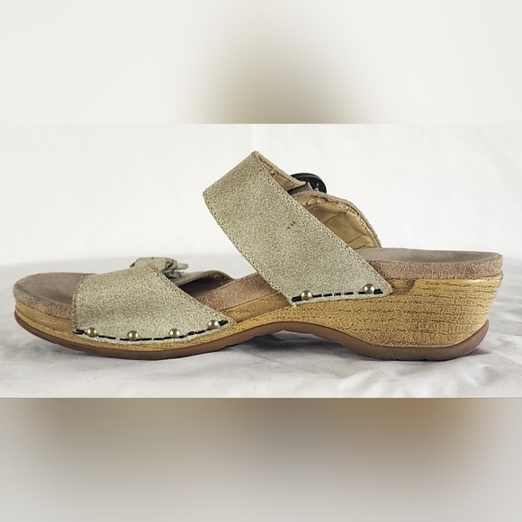 Dansko Manda Slide Wooden Slip on Clogs in Oyster 7 - Picture 5 of 16